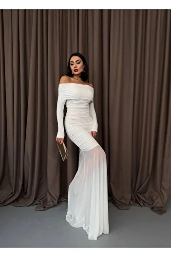 Kaplan Strapless Dress with Tulle Detail