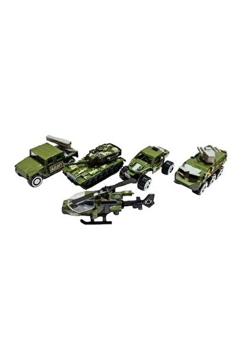 OEM Set 4 masini metalice de armata, elicopter militar, 1:50, verde