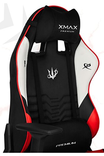 XMAX / Rio Terletmez Kısmi Derili Kadife Kumaş Kırmızı Siyah Gaming Oyuncu Koltuğu / 120 Kg Taşır