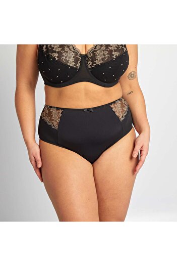 KIABI Microfibre briefs with embroidery BLACK