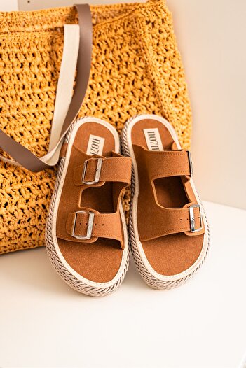 by selvi Lukka Shoes Χειροποίητες ανδρικές παντόφλες από φυσικό ψάθι με διπλή πόρπη Francesco Taba