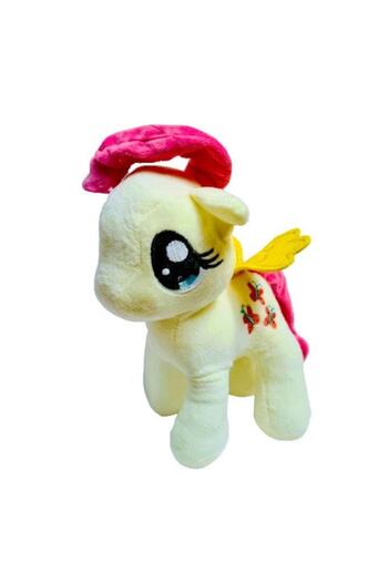 OEM Musical Plush Toy, Yellow Pony with Wings and Pink Mane, 22 cm