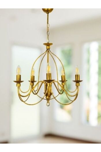 LBX LİGHTİNG BOX Yıldız Home Calista Kontes 5.li Eskitme Rustik Avize