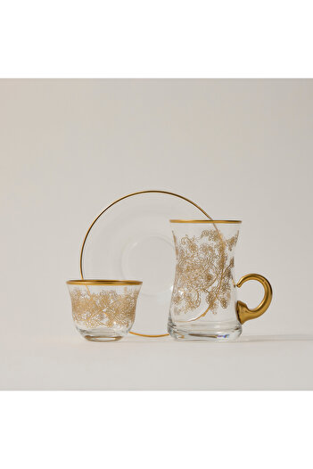Generic 18-Piece Tea Set Gold Pattern