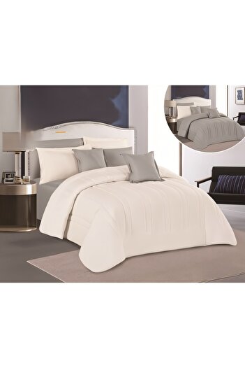 RedRosa Double bed sheet set, hotel print, double sided, to add beauty to your room decor, 8 pieces, quilt size 260x240 cm