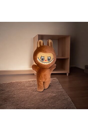 Hediye Sahibi Mini Rabbit Costume Labubu Plush Toy Dark Brown