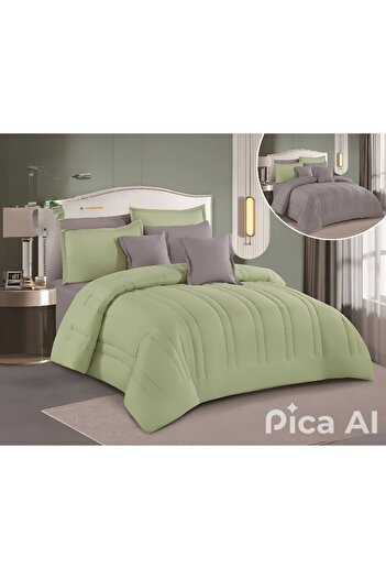 RedRosa Double bed sheet set, hotel print, double sided, to add beauty to your room decor, 8 pieces, quilt size 260x240 cm