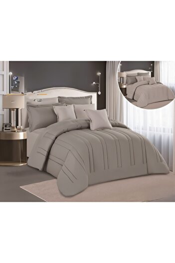 RedRosa Double bed sheet set, hotel print, double sided, to add beauty to your room decor, 8 pieces, quilt size 260x240 cm