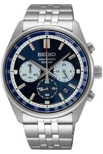 Seiko Analog Men’s Watch with White Dial, Stainless Steel