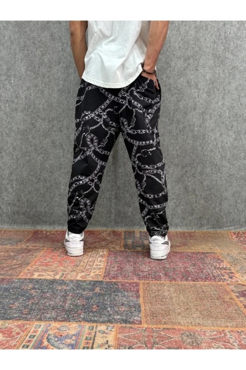 FıttingRoom Patterned Baggy Trousers with Elastic Waist