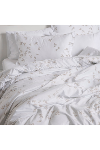 Cottage white microfiber king comforter set 6 pcs
