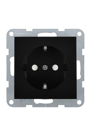 PANASONIC Schuko Socket Mechanism with Child Protection and Quick Connect - Karre Plus 55 Black