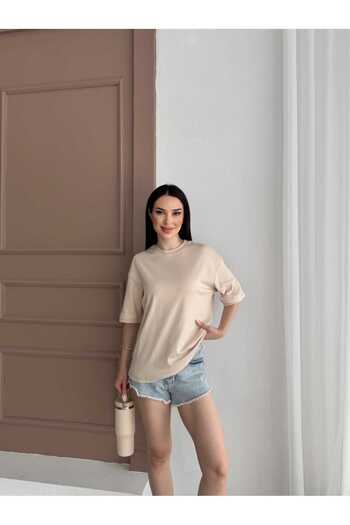 NOTCHTR Unisex Women's Men's Plain Short Sleeve Oversize Crew Neck Cotton Lycra T-Shirt