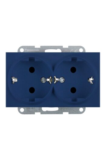 PANASONIC Double Schuko Socket Mechanism Karre Plus 55 Soft Touch Ocean
