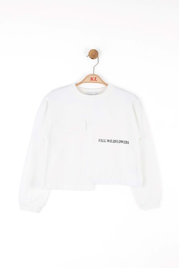 nk kids Band Sweatshirt Ecru