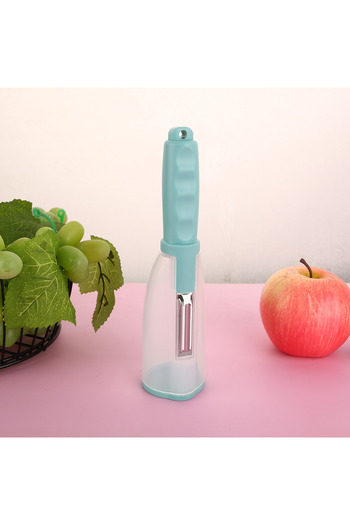 Pannex Vegetable & Fruit Peeler with Container – Sharp Stainless Blade, Non-Slip Handle, Dishwasher Safe