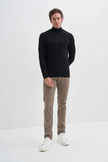 Cazador Slim Fit viscose blended premium half fisherman sweater-30310