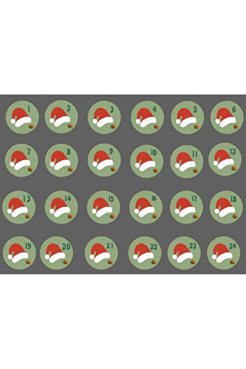 Maduoer Set of 4 Christmas hats with stickers, plush, red/white