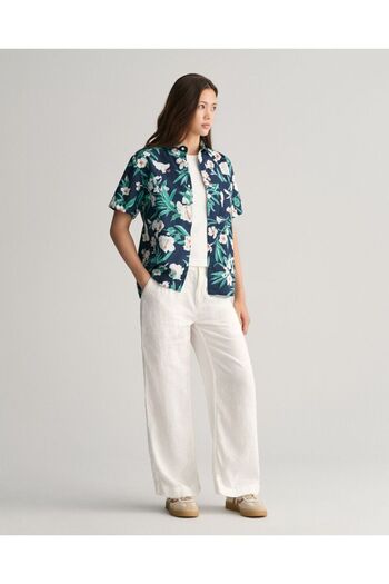 Gant Teens Oleander Print Cotton Short Sleeve Shirt