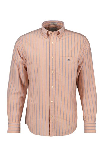 Gant Regular Fit Striped Classic Short Sleeve Oxford Shirt