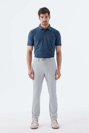Jakamen Gray Comfort Fit Elastic Sports Trousers