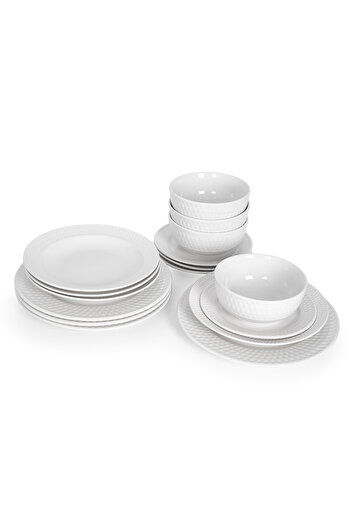LA MESA white porcelain 16 pcs dinner set