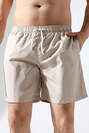 ZEND POLO Light Cream Men's Swim Shorts