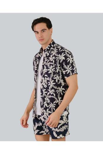 Gant Regular Fit Cotton Linen Palm Shirt