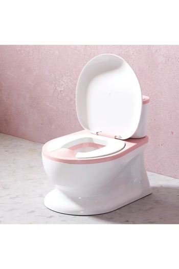 Little Mom Olita tip minitoaleta pentru copii Little Mom Pink cu sunete, colac din PVC, vas colector detasabil,
