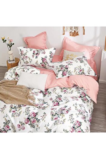 Pucioasa 100% cotton percale bed linen for 1 person, red roses