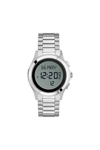 ALFAJR Men's WR-02 Digital Watch with Stainless Steel Strap - 37mm - Silver - New Edition