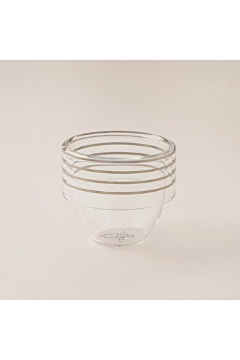 Dallaty Glass Coffee Cups Set 6Pcs, Silver