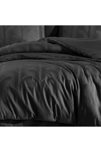 Clasy Luxury jacquard satin bed linen, duvet cover 200x220cm, Home, Vega black