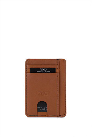 Tamer Tanca Θήκη για κάρτες Unisex από γνήσιο δέρμα Tan