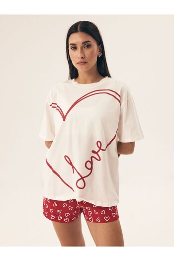 Henderson Pijama elegantă minimalistă din damasc, în stil inimă, de Ziua Îndrăgostiților, romantică, subtilă și senzuală | Necesito