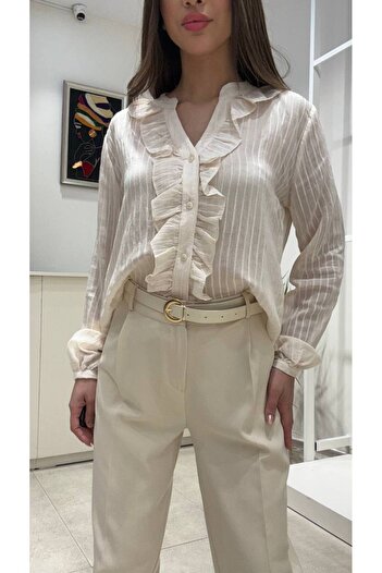 Şamdan Straight Fabric Belted Trousers