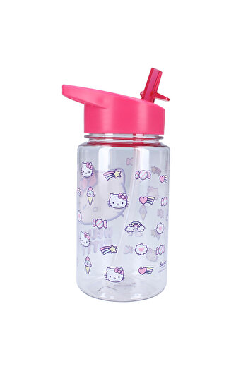 Hello Kitty Children's water bottle, plastic, transparent, capacity 450 ml, Drink Up, Hello Kitty