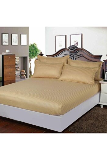 Pucioasa Damask bed cover set + 2 pillowcases, mattress 160x200cm, beige (cappuccino), HDAM7