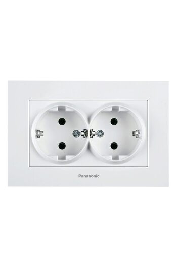 PANASONIC Priză Schuko dublă Karre Plus Albă