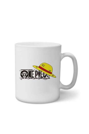 Story of candle Hekayat Shamaa Ceramic Mug with "One Piece" Design Print - White