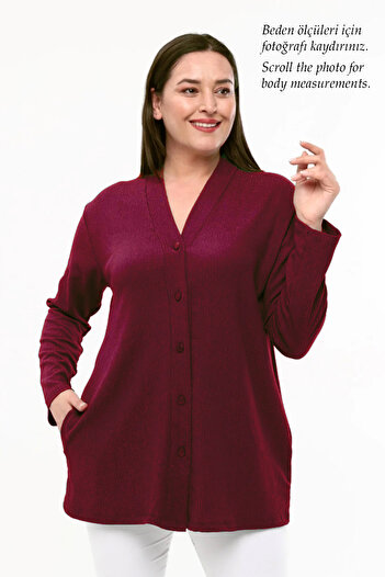 Laden Spring Summer Women's Cardigan Wrinkled Mother Women's Classic Matte Burgundy