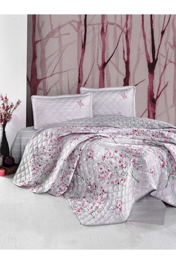 Pucioasa Quilted duvet cover set + 2 pillowcases 100% cotton, Salida Pink V2