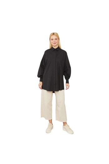 Levidor Oversized Balloon Sleeve Poplin Shirt