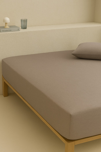 Nart Home Single Cotton Fitted Sheet Beige