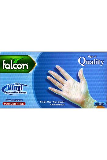 Falcon Vinyl Powder Free Gloves 100 Units (Medium)