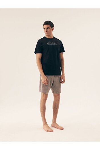 Henderson Pijamale bărbătești din bumbac ușor de vară, tricou și pantaloni scurți din 2 piese, multicolore pentru fiecare zi | Dare