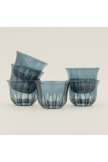 Dallaty 6pcs glass coffee cup set, blue