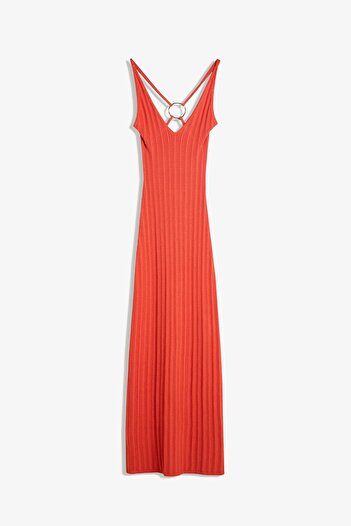 Bershka Strappy midi dress with ring detail