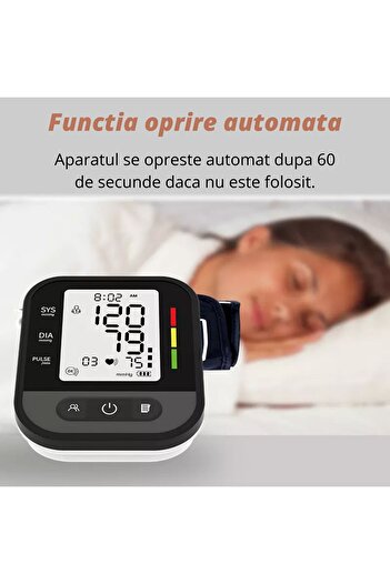 WowStep Arm Blood Pressure Monitor, Pulse, High Precision Sensor, LCD, 3.2 Inch, Adjustable Cuff, Portable