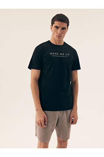 Henderson Pijamale bărbătești din bumbac ușor de vară, tricou și pantaloni scurți din 2 piese, multicolore pentru fiecare zi | Dare